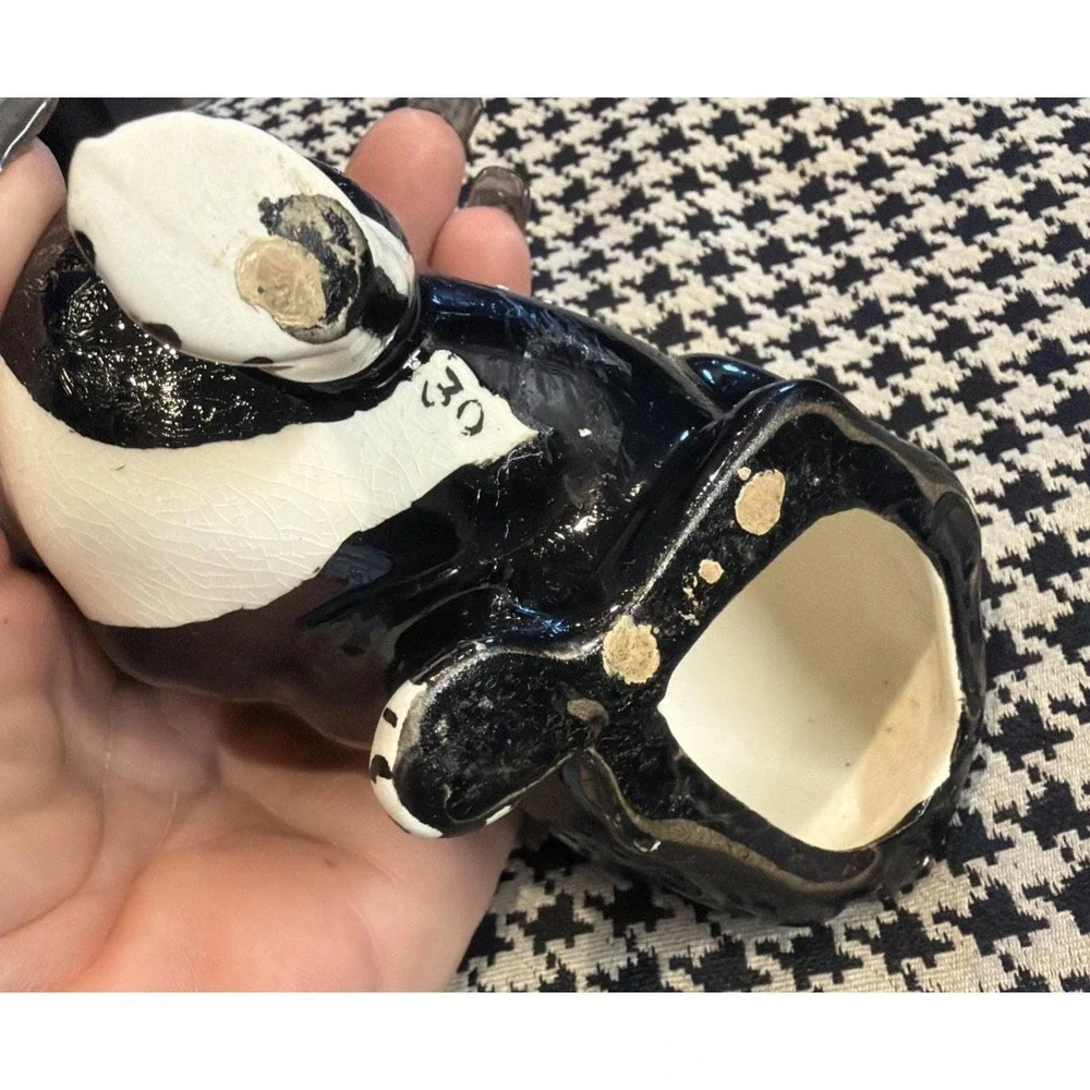 Vintage Boston Terrier Dog Figurine Black White 6